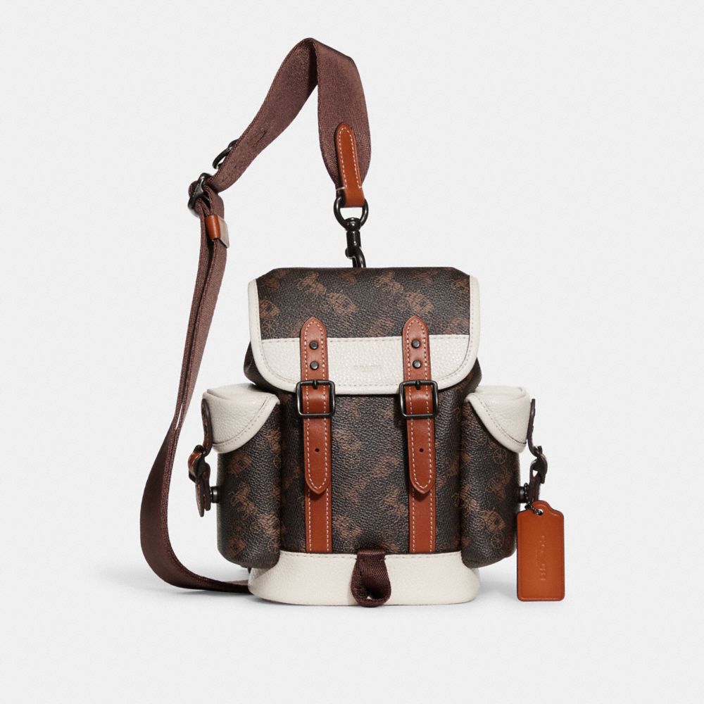 CF112 - Hitch Backpack 13 With Horse And Carriage Print Truffle/Chalk