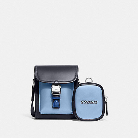 COACH CF114 Charter North/South Crossbody With Hybrid Pouch In Colorblock Pobrass/Midnight-Navy