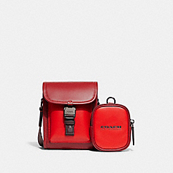 COACH CF114 Charter North/south Crossbody With Hybrid Pouch In Colorblock SPORT RED/CHERRY