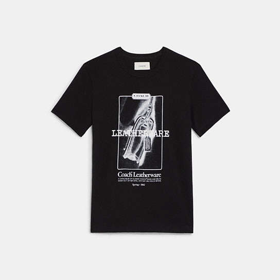 CF118 - Advert Print T Shirt In Organic Cotton Black