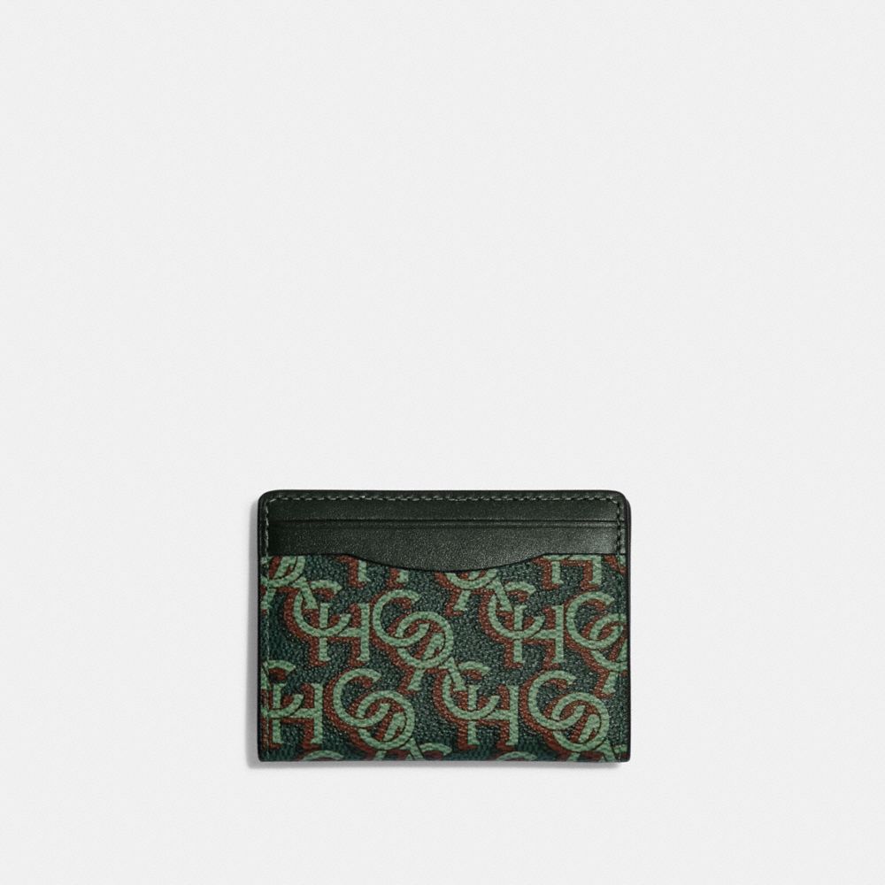 Magnetic Card Case With Signature Monogram Print - CF133 - Gunmetal/Amazon Green