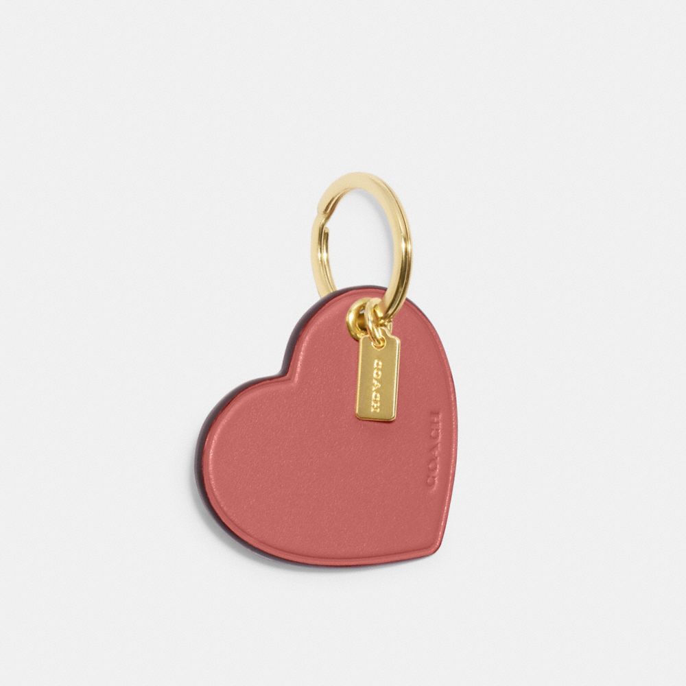 COACH CF155 Heart Bag Charm Gold/Taffy