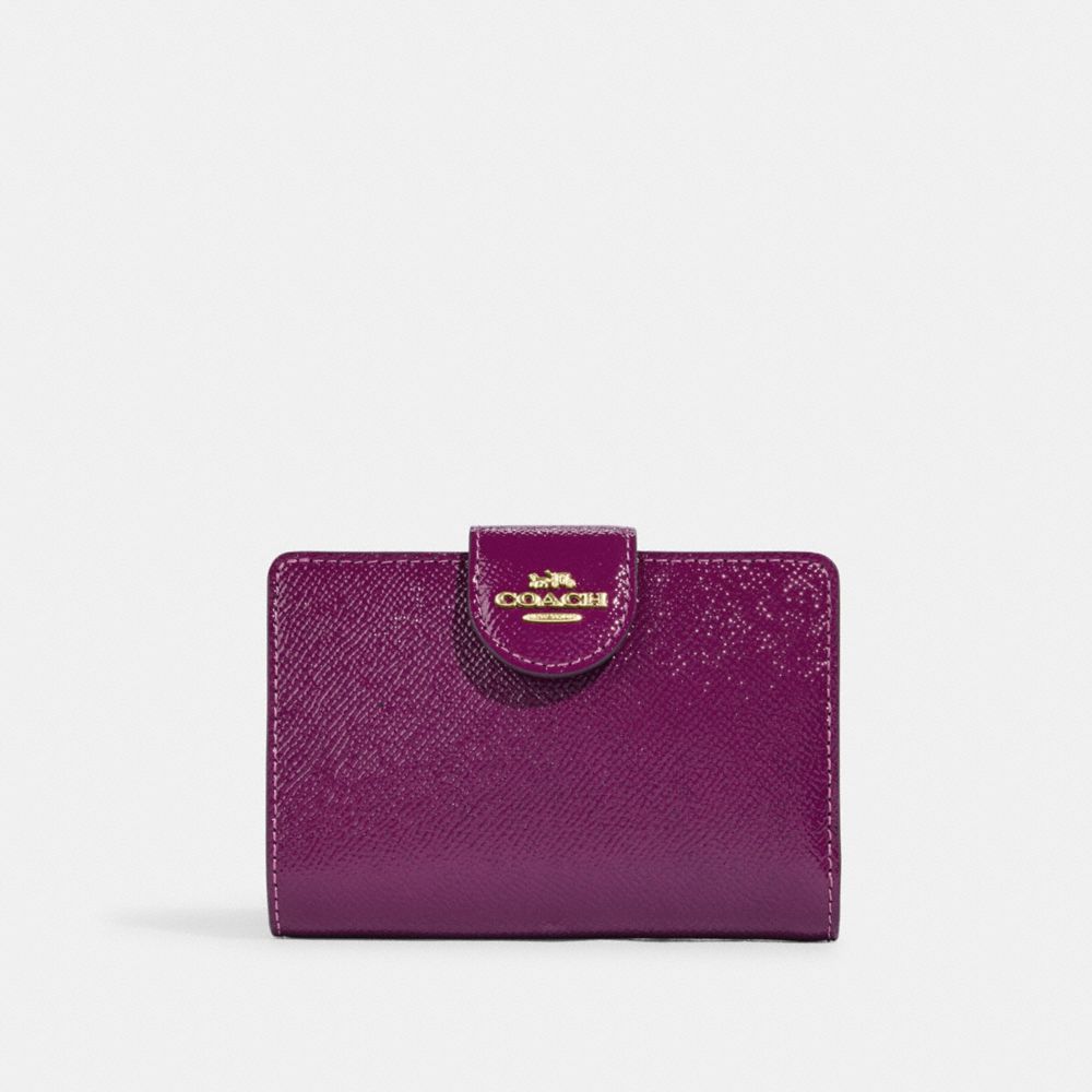 COACH CF233 Medium Corner Zip Wallet IM/Dark Magenta