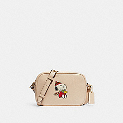 Coach X Peanuts Mini Jamie Camera Bag With Snoopy Cuddle Motif - CF249 - Gold/Ivory Multi