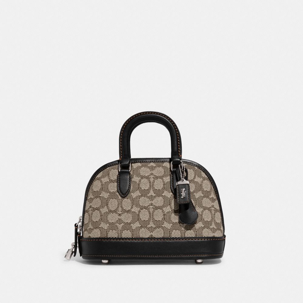 COACH CF295 Revel Bag 24 In Signature Textile Jacquard SILVER/COCOA BLACK