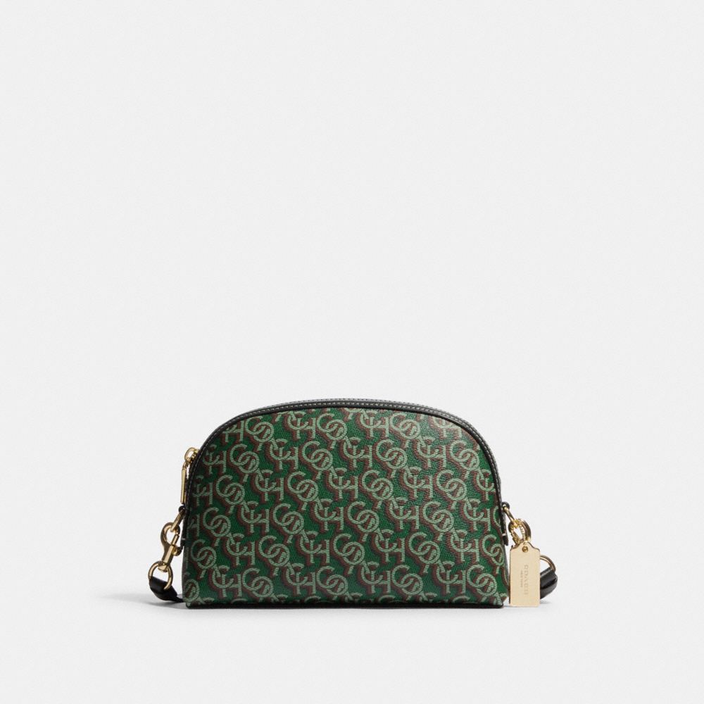 COACH CF343 Madi Crossbody With Signature Monogram Print GOLD/GREEN