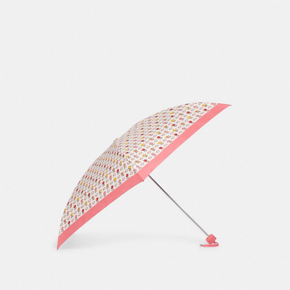 COACH CF363 Uv Protection Mini Umbrella In Badlands Floral Print GOLD/CHALK MULTI