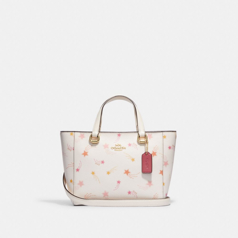 Alice Satchel With Shooting Star Print - CF379 - Gold/Chalk Multi