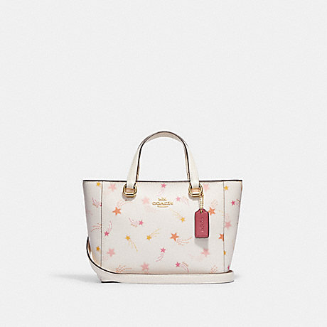 COACH CF379 Alice Satchel With Shooting Star Print Gold/Chalk-Multi