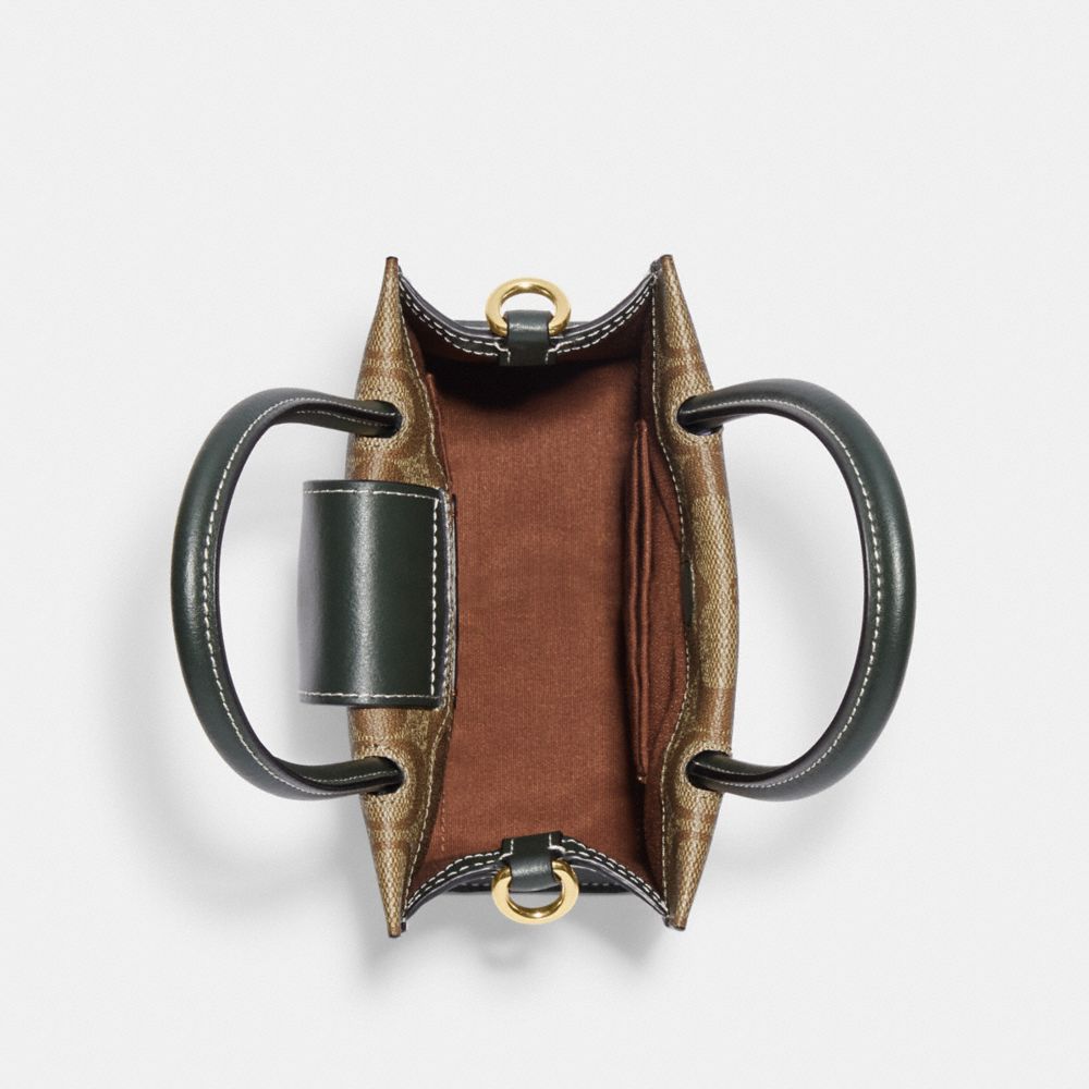 MINI CALLY CROSSBODY IN SIGNATURE CANVAS WITH VARSITY MOTIF