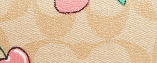 SMALL TRIFOLD WALLET IN SIGNATURE CANVAS WITH HEART CHERRY PRINT