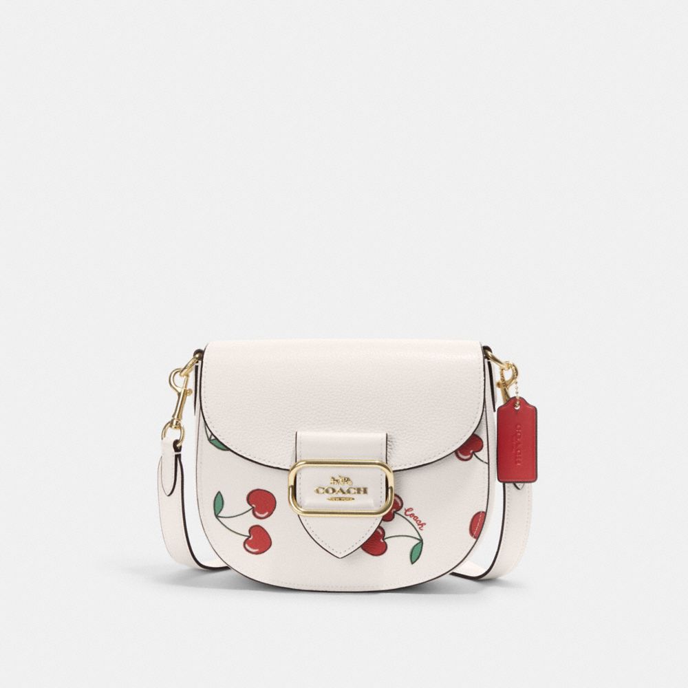 MORGAN SADDLE BAG WITH HEART CHERRY PRINT