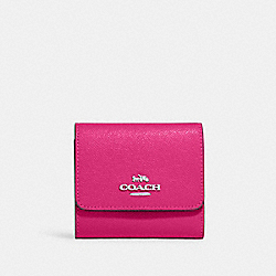COACH CF427 Small Trifold Wallet SILVER/CERISE