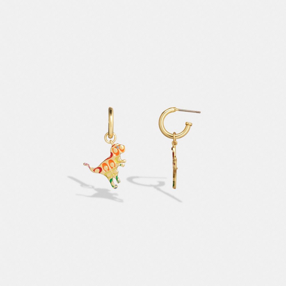 CF429 - Quilted Signature Enamel Rexy Earrings  Gold/Multi