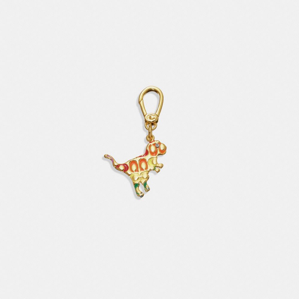 CF432 - Quilted Signature Enamel Rexy Charm Gold/Multi