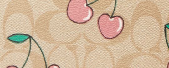 CITY TOTE IN SIGNATURE CANVAS WITH HEART CHERRY PRINT