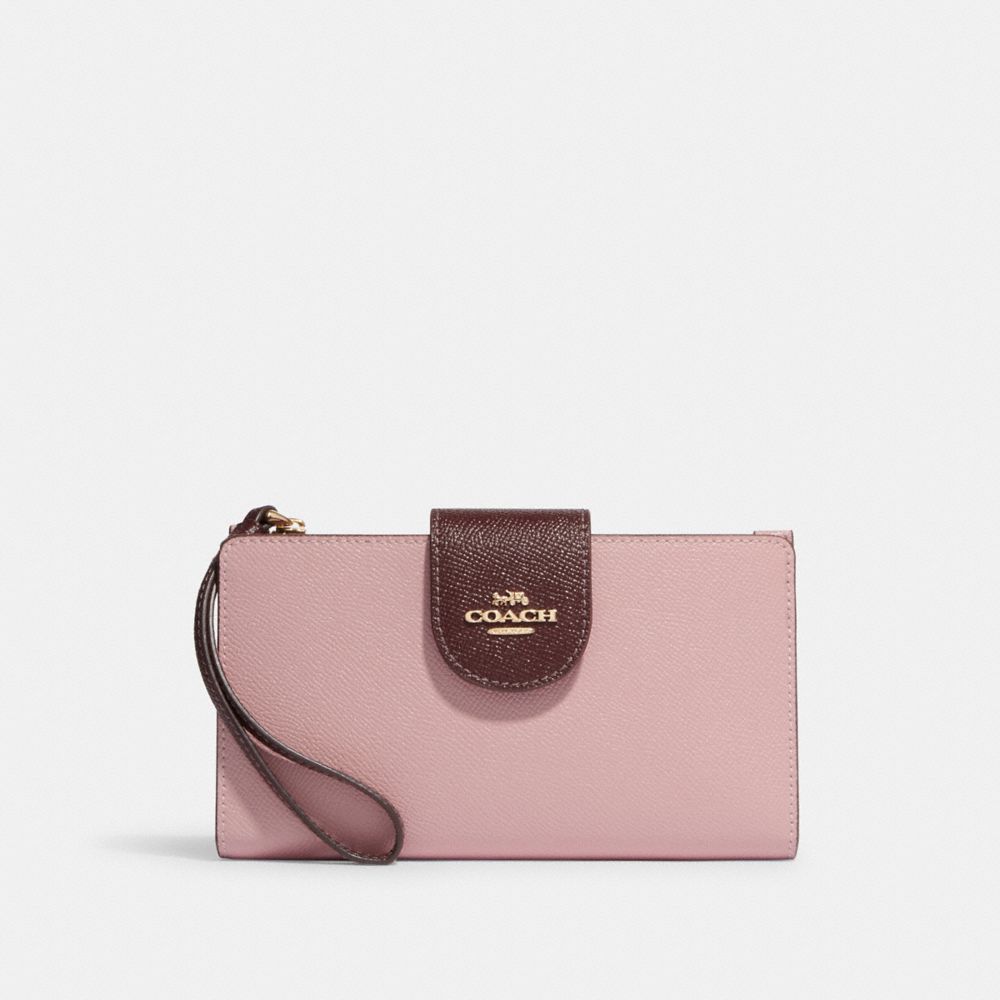 COACH CF445 Tech Wallet Im/Powder Pink Wine Multi