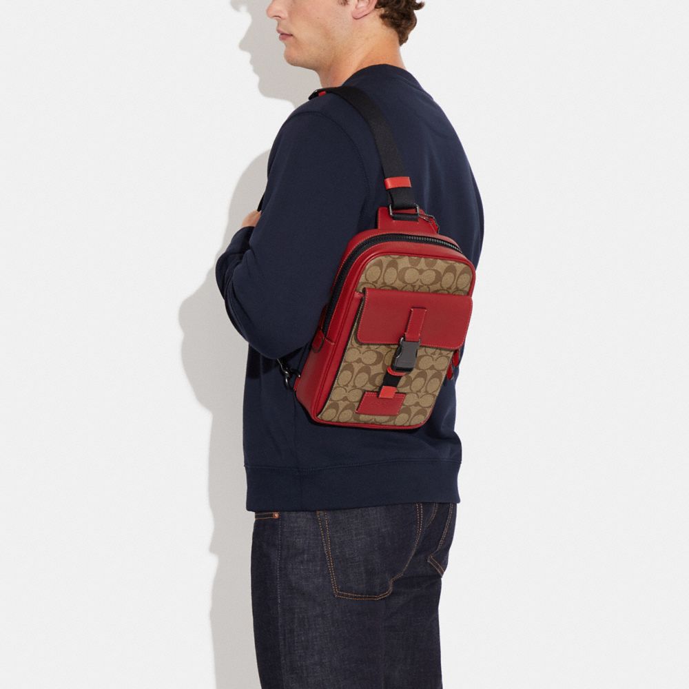 TRACK PACK IN COLORBLOCK SIGNATURE CANVAS