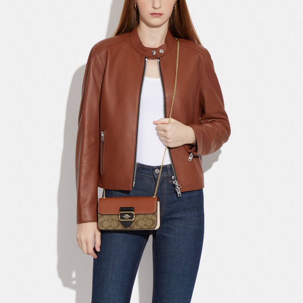 MORGAN CROSSBODY IN COLORBLOCK SIGNATURE CANVAS