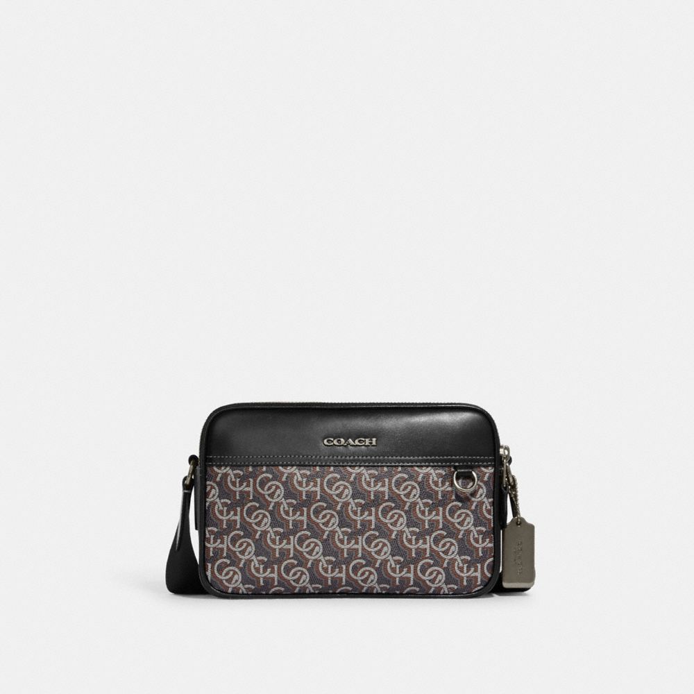 Graham Crossbody With Signature Monogram Print - CF484 - Gunmetal/Black