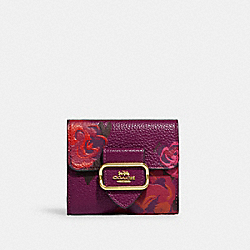 COACH CF485 Small Morgan Wallet With Jumbo Floral Print IM/DARK MAGENTA MULTI