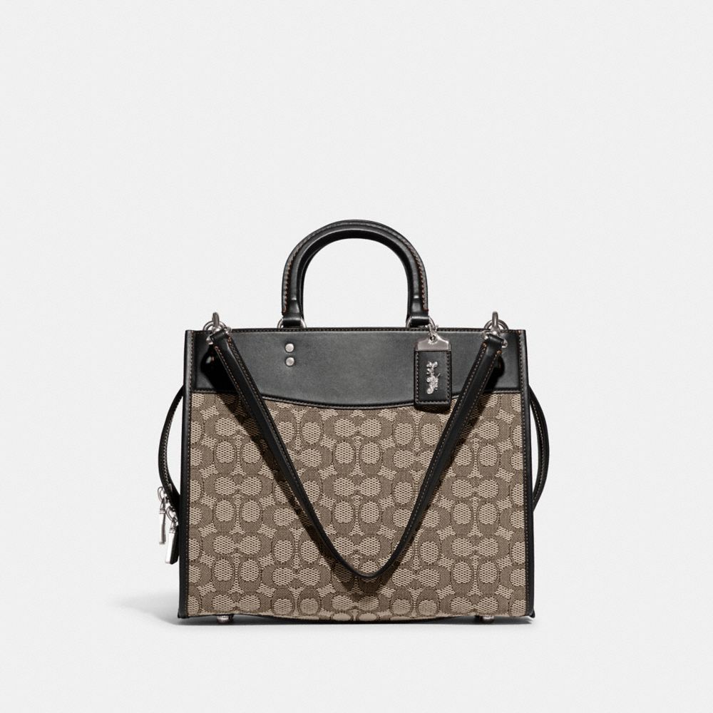 COACH CF592 Rogue In Signature Textile Jacquard Silver/Cocoa Black