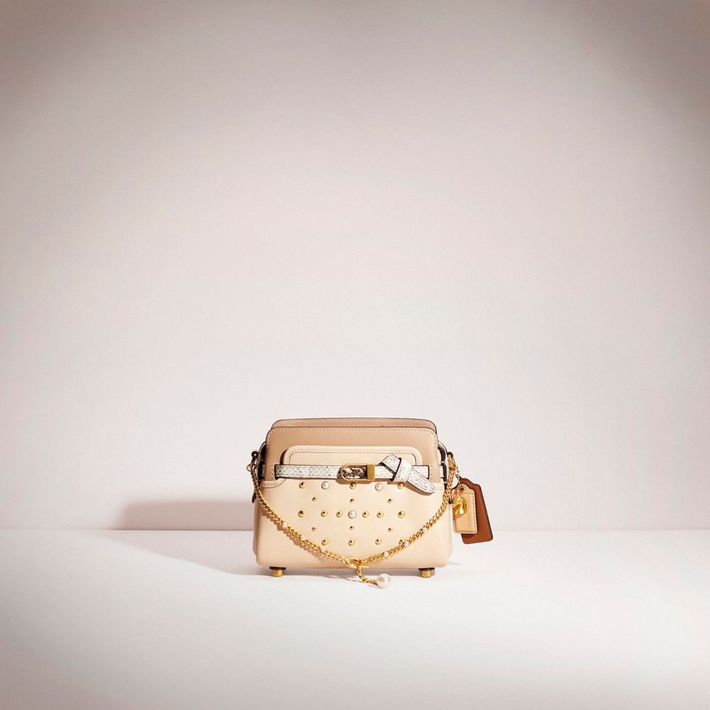CF657 - Upcrafted Tate 18 Crossbody With Snakeskin Detail Brass/Ivory Multi