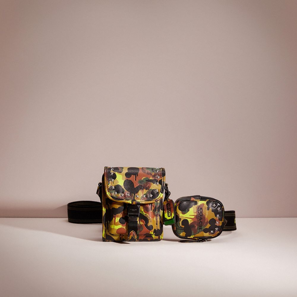 CF697 - Upcrafted Charter North/South Crossbody With Hybrid Pouch With Camo Print Neon/Yellow/Brown