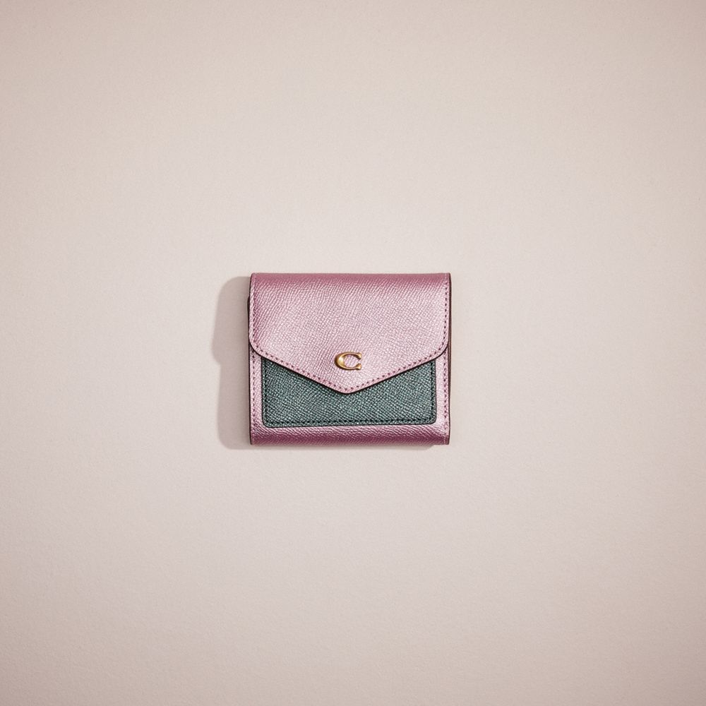 CF781 - Restored Wyn Small Wallet In Colorblock Brass/Metallic Pink Multi