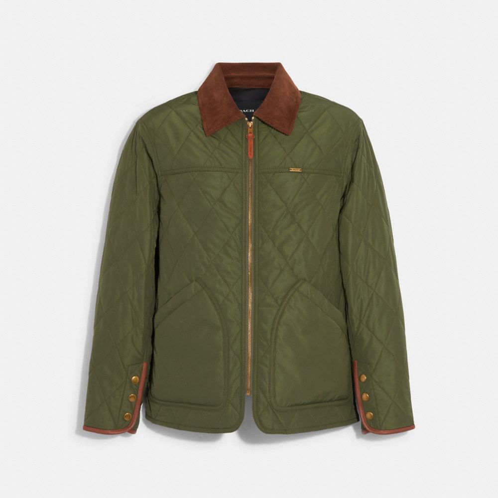 COACH CF799 Quilted Jacket UTILITY GREEN
