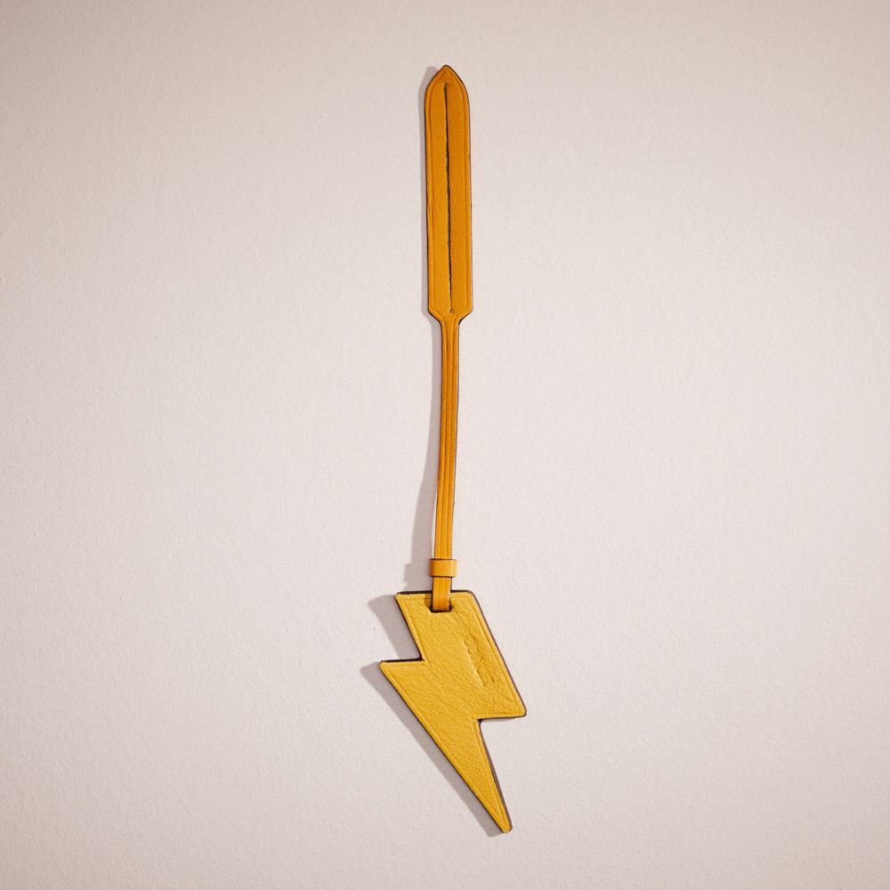 CF828 - Remade Lightning Bolt Bag Charm Yellow Terracota