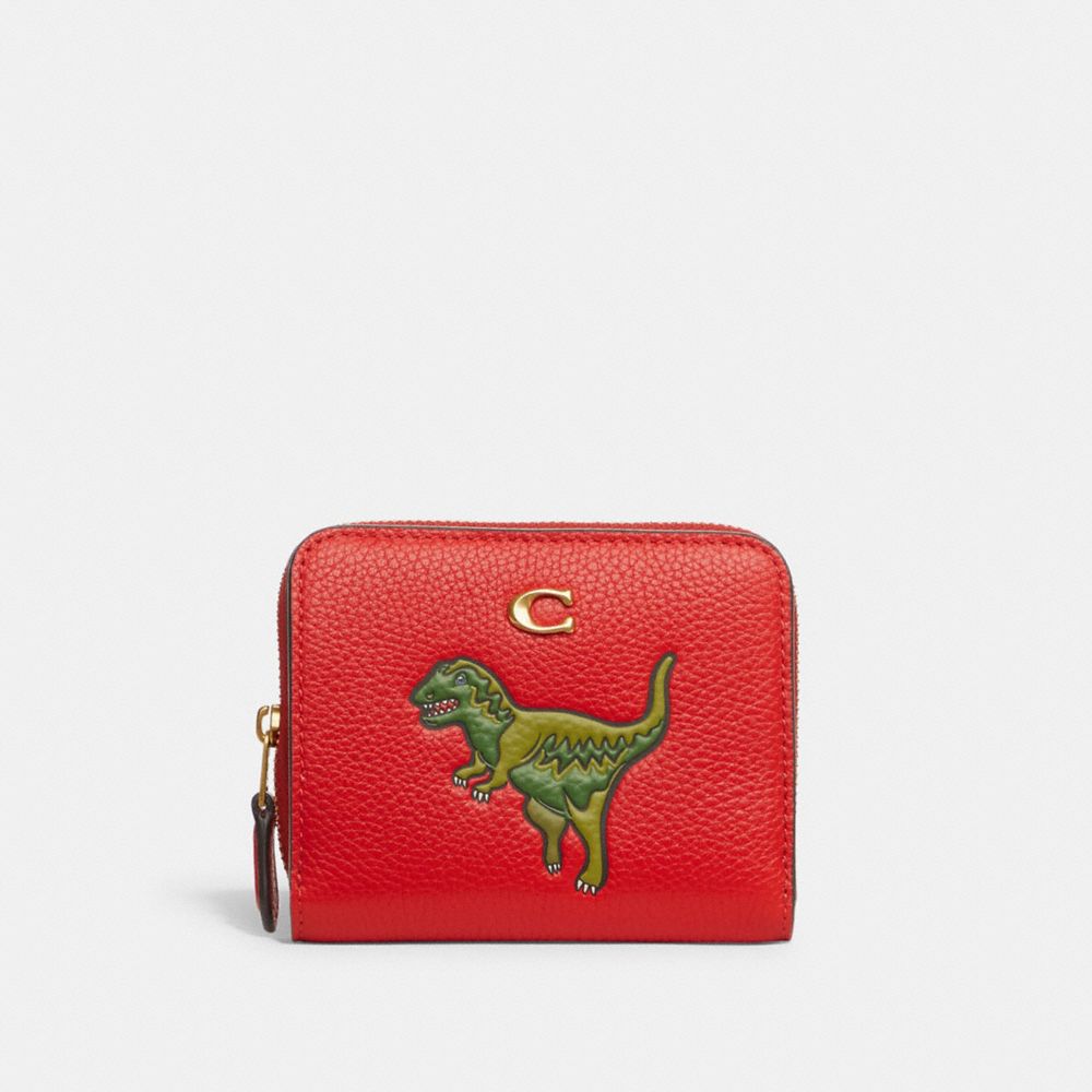 COACH CF832 Billfold Wallet With Rexy Brass/Red