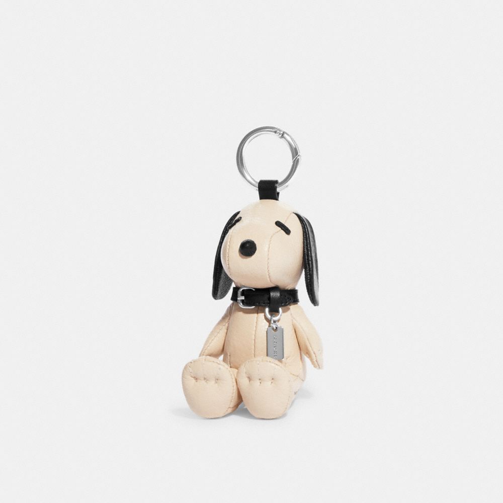 Coach X Peanuts Snoopy Collectible Bag Charm With Signature Canvas - CF852 - Silver/IVORY MULTI