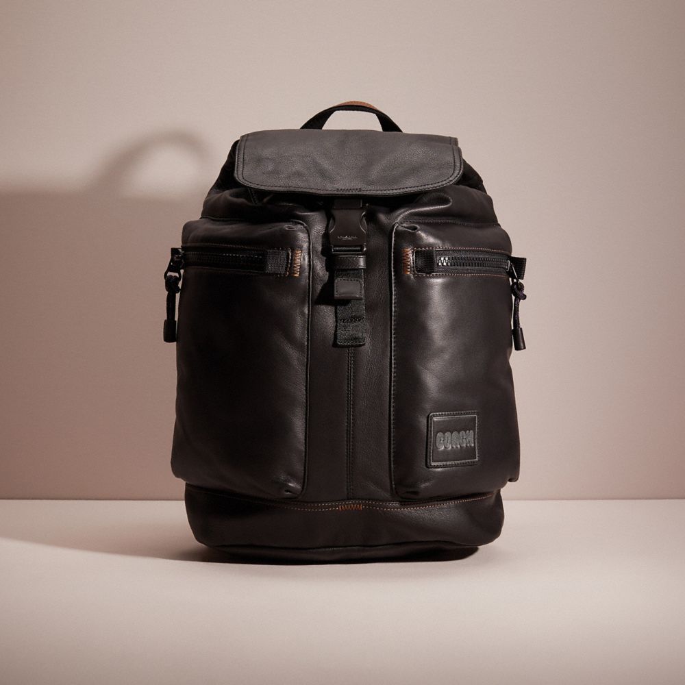 CF903 - Restored Pacer Utility Backpack With Coach Patch Black Copper/Black