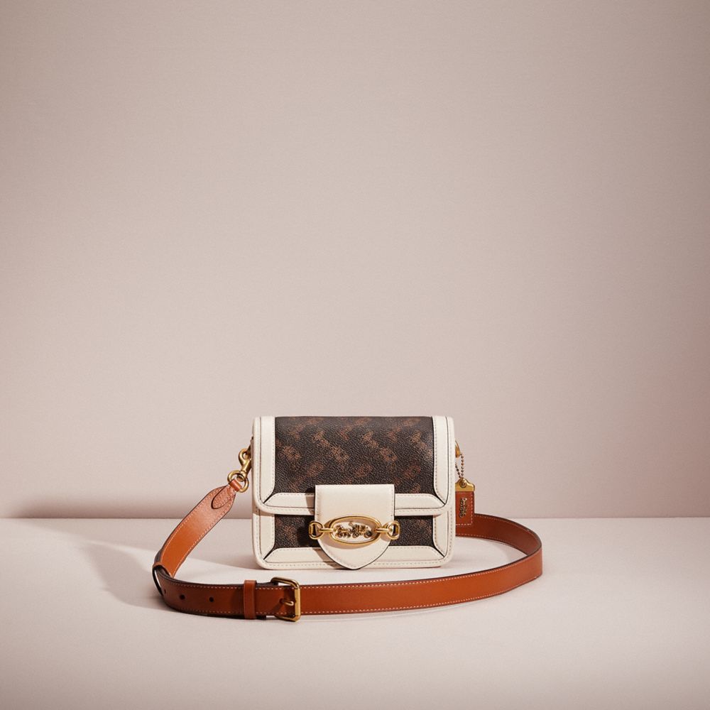 CF920 - Restored Hero Crossbody With Horse And Carriage Print Brass/Chalk Burnished Amber