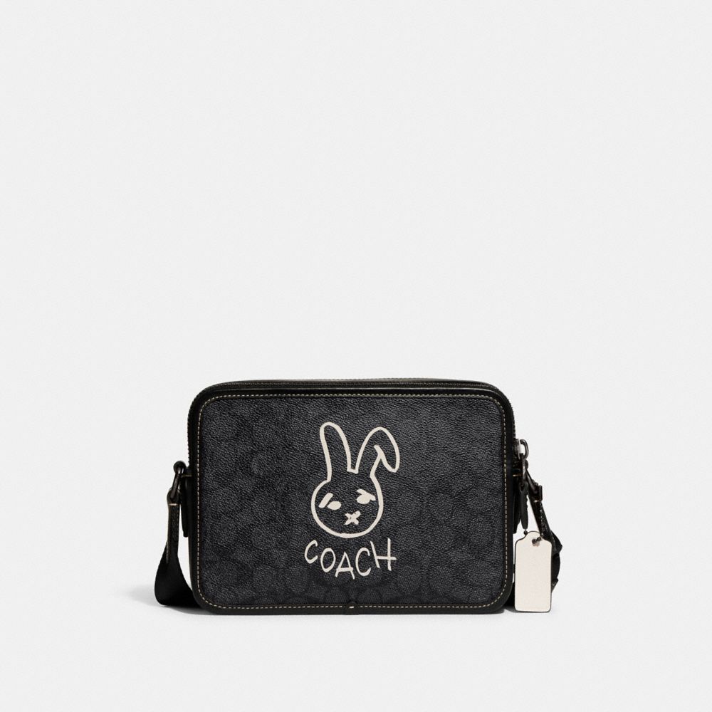COACH CF929 Lunar New Year Charter Crossbody 24 In Signature Canvas With Rabbit Charcoal Multi