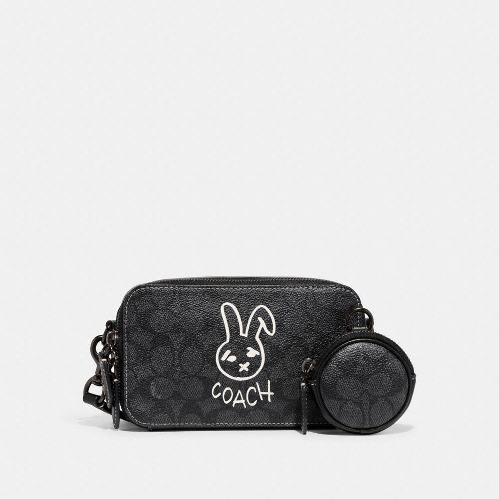 COACH CF932 Lunar New Year Charter Slim Crossbody In Signature Canvas With Rabbit Charcoal Multi
