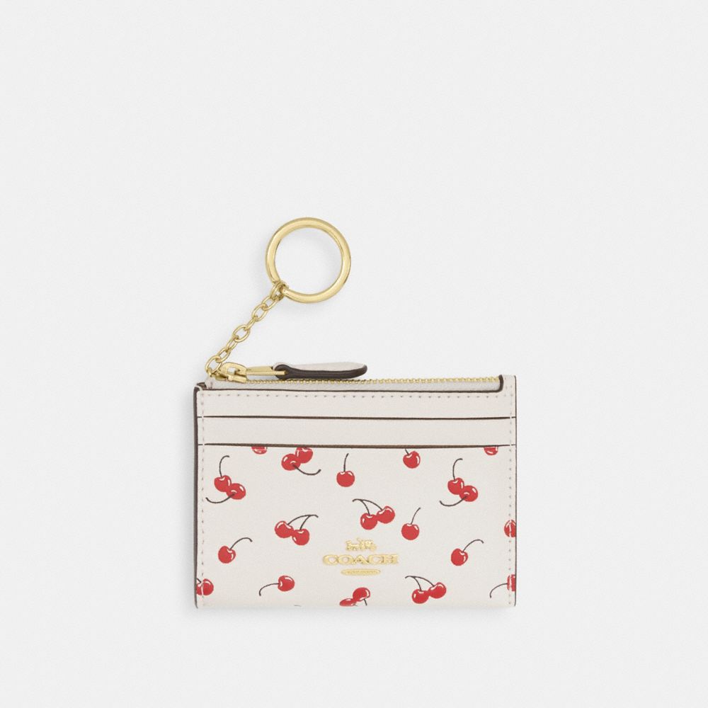 COACH&reg;,Mini Skinny Id Case With Cherry Print,,Front View