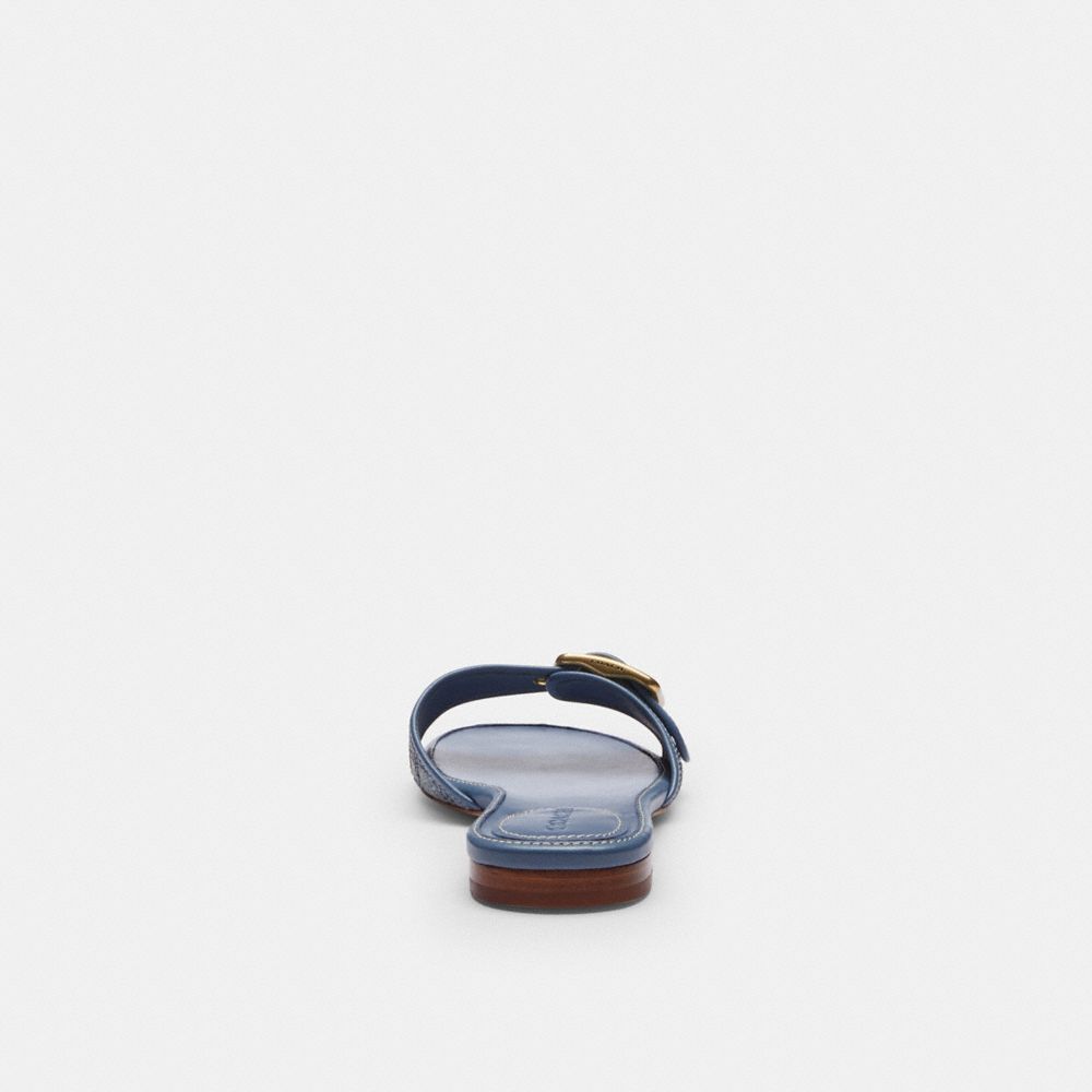 MARGOT FLAT SANDAL IN CRYSTAL SIGNATURE DENIM