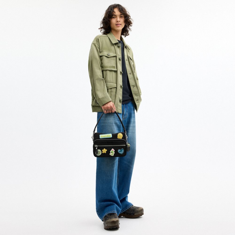 COACH | BRAIN DEAD DAKOTA CROSSBODY BAG IN SIGNATURE NYLON WITH PATCHES