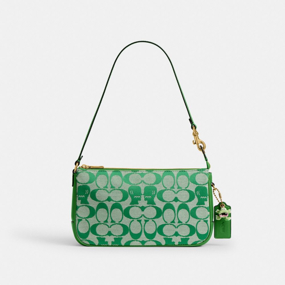 COACH&reg;,Coach | Brain Dead Plaza Bag In Signature Jacquard,Brass/Kelly Green