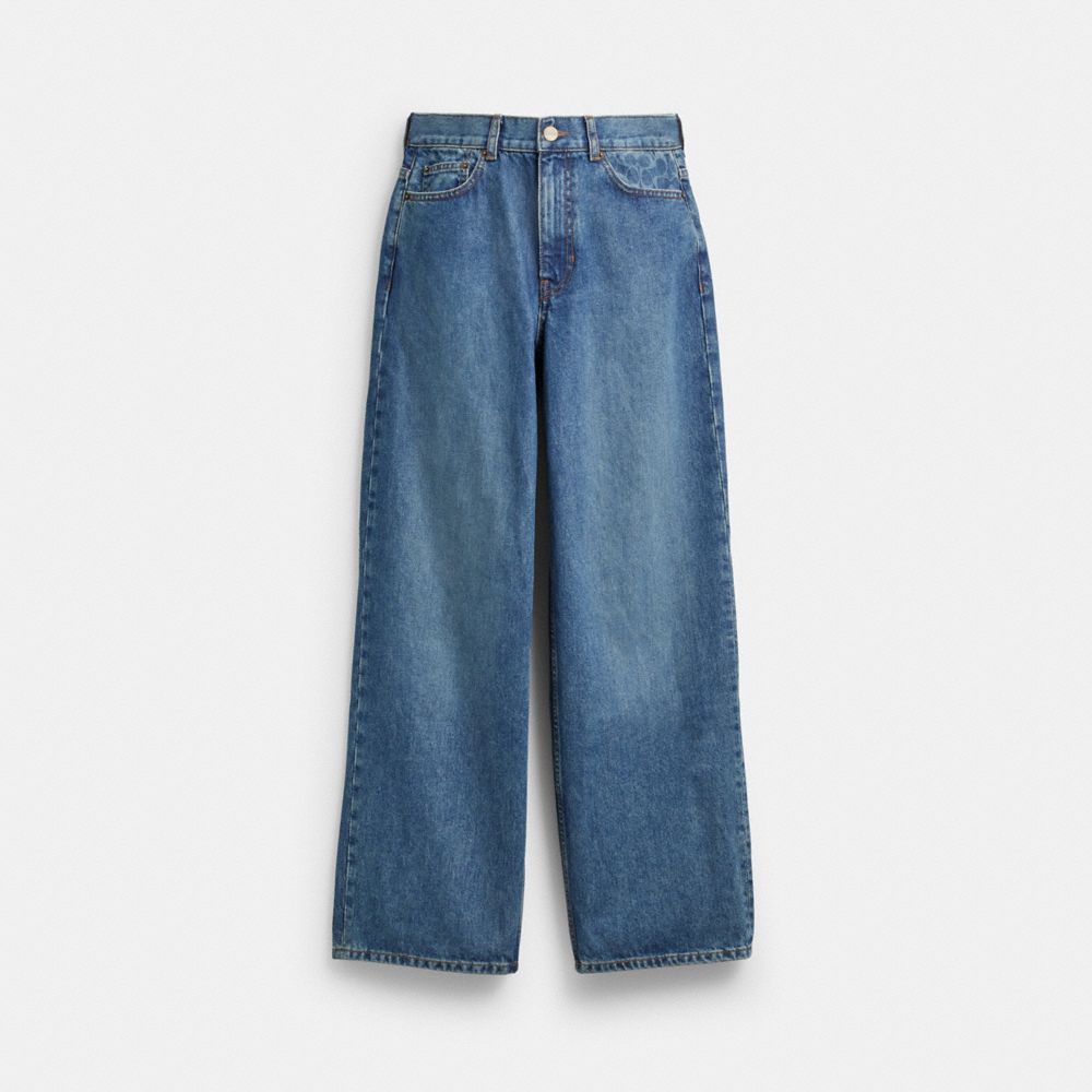 COACH®,Baggy Fit Denim Jeans,,Front View
