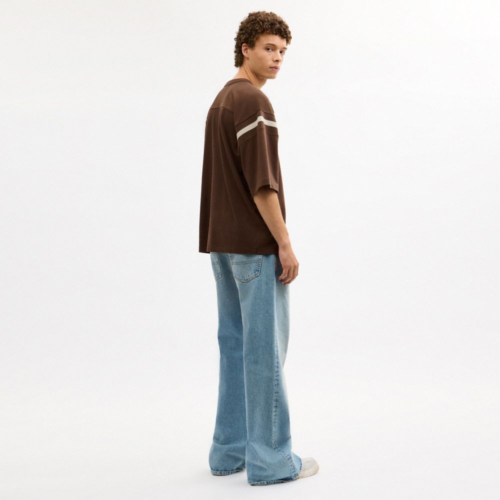 SPORTY SCRIPT CREWNECK T-SHIRT IN ORGANIC COTTON