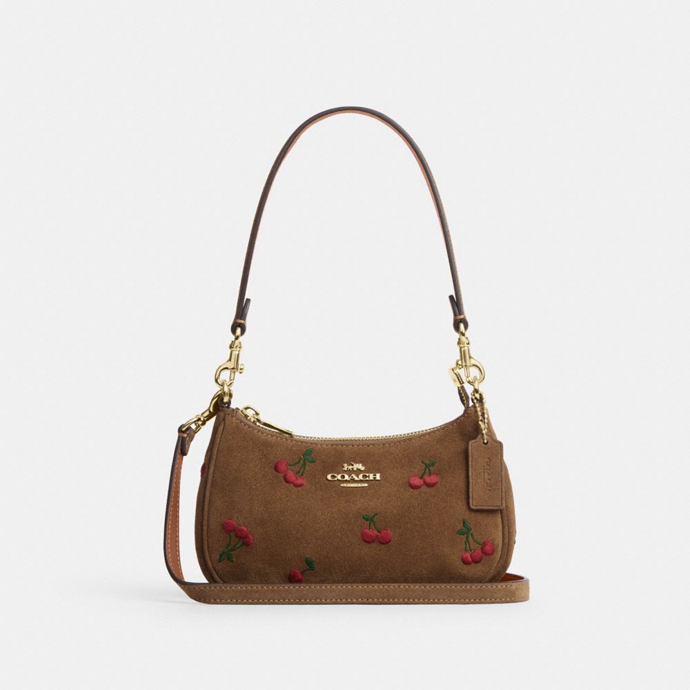 COACH®,TERI MINI CROSSBODY BAG WITH CHERRY EMBROIDERY,,Front View