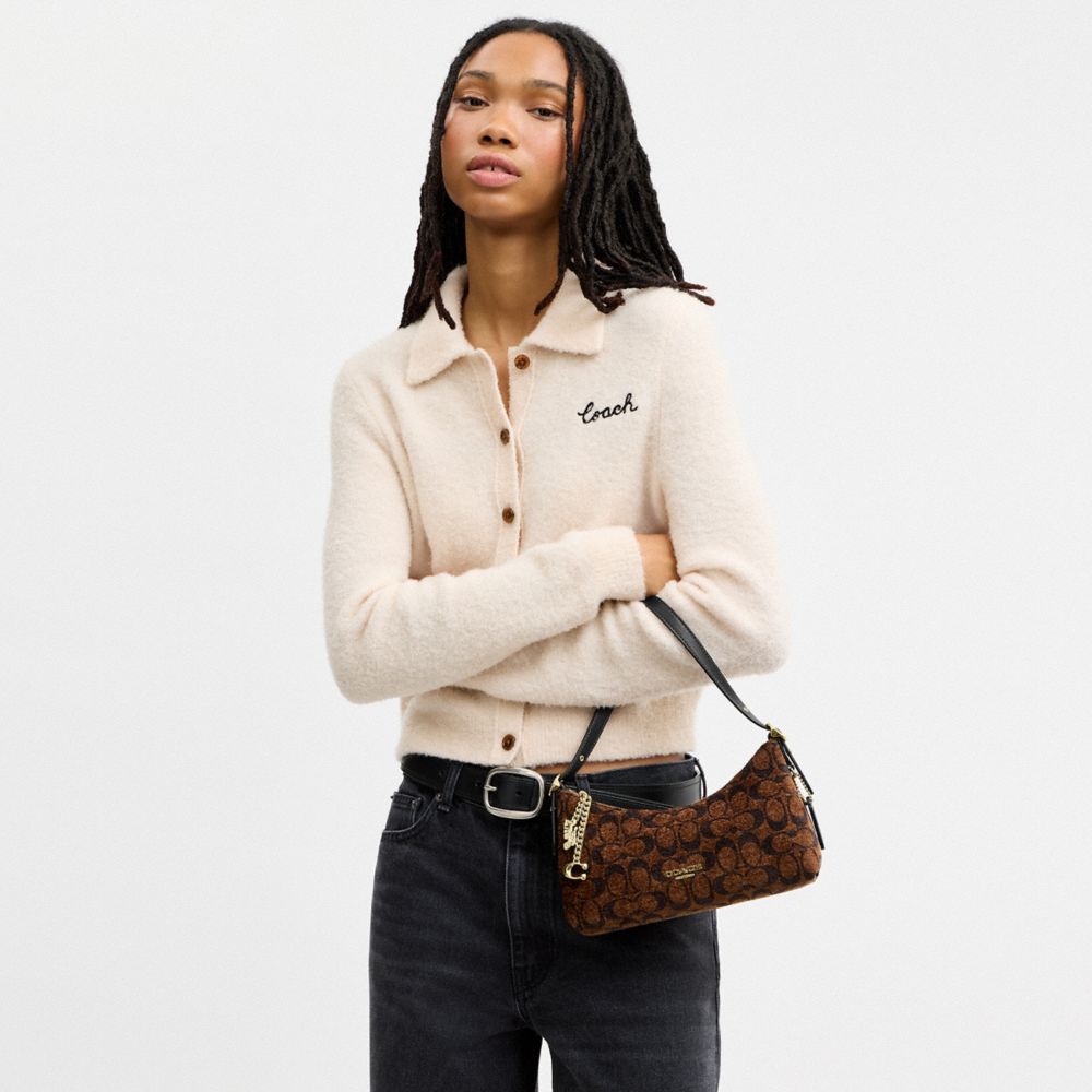 EMEILIA SHOULDER BAG IN SIGNATURE CHENILLE