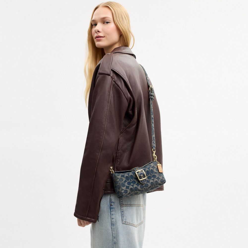 ABBIE SHOULDER BAG IN SIGNATURE REGENERATIVE COTTON DENIM