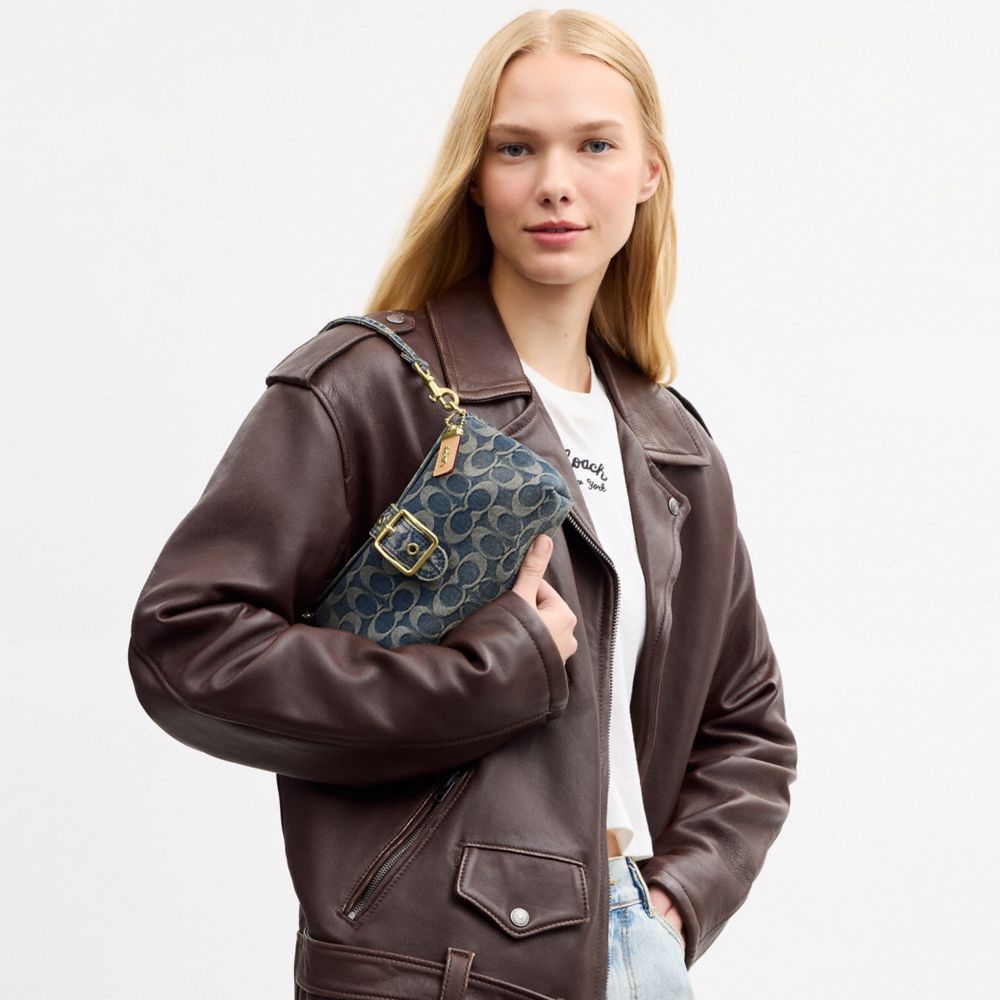 ABBIE SHOULDER BAG IN SIGNATURE REGENERATIVE COTTON DENIM