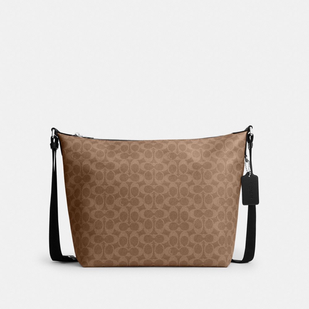 COACH®,Finn Hobo Bag 32 In Signature Canvas,,Front View