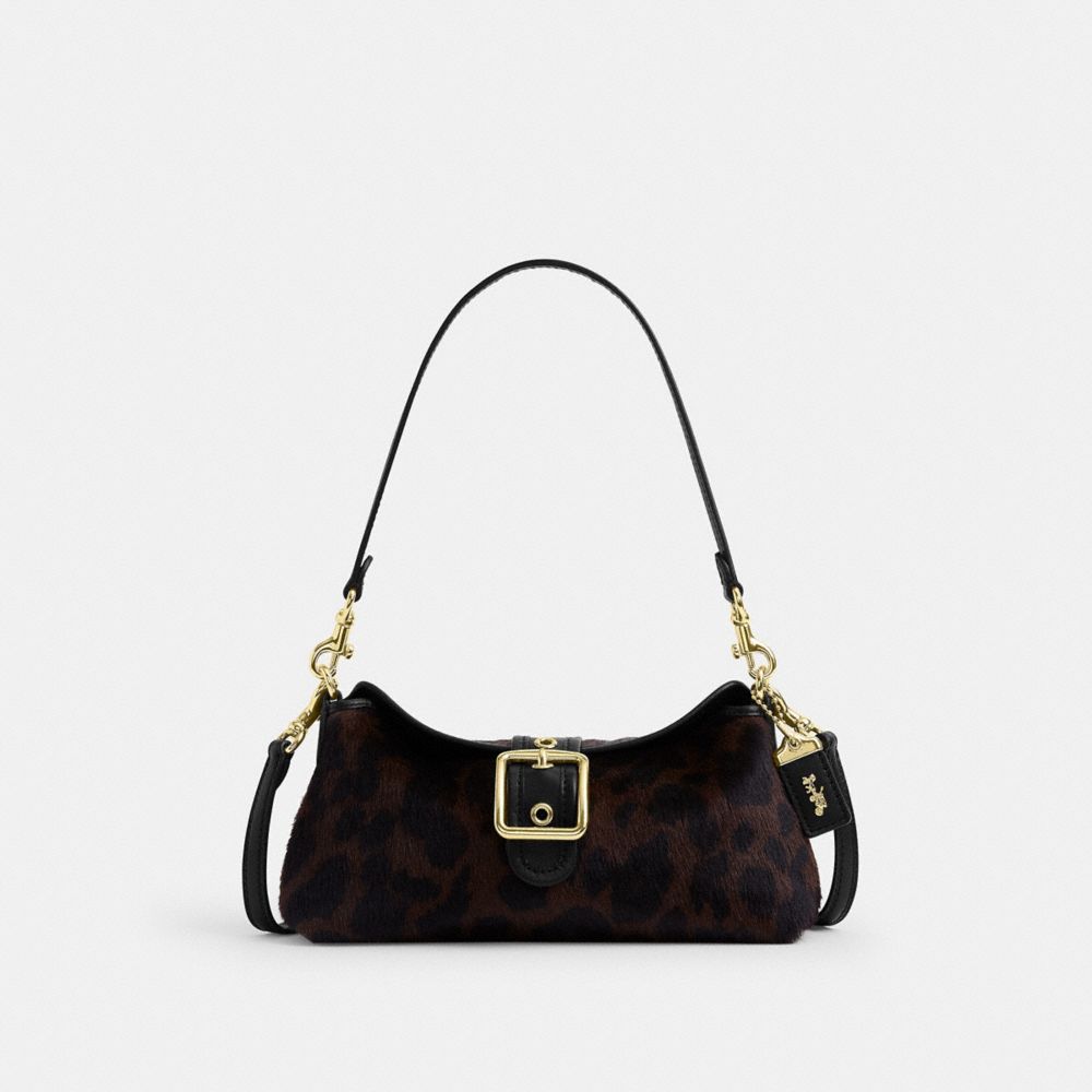 COACH®,Abbie Shoulder Bag In Haricalf With Leopard Print,,Front View