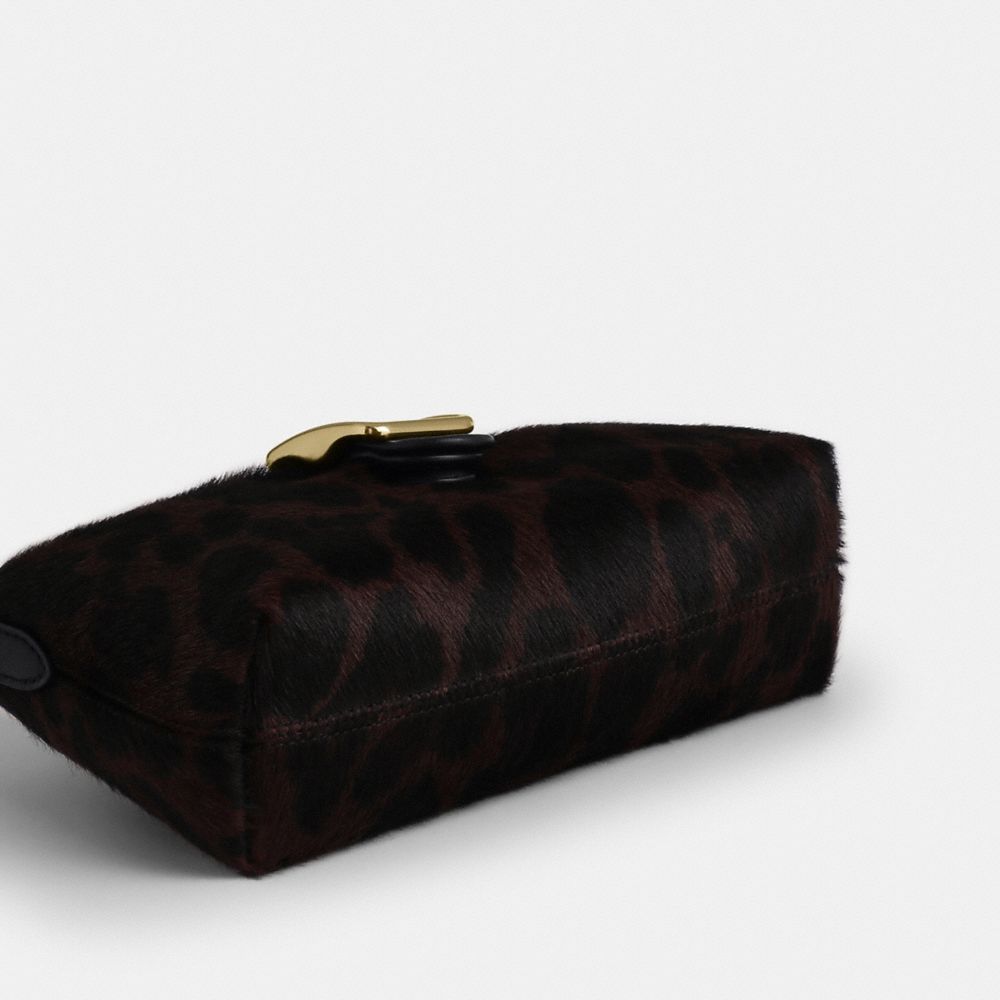 ABBIE SHOULDER BAG IN HAIRCALF WITH LEOPARD PRINT